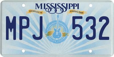 MS license plate MPJ532