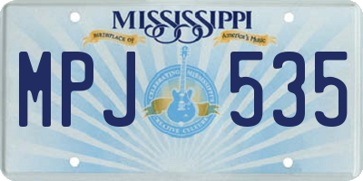 MS license plate MPJ535