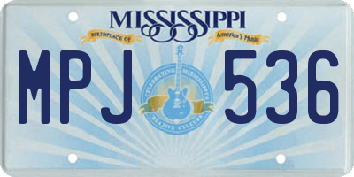 MS license plate MPJ536