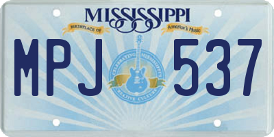 MS license plate MPJ537