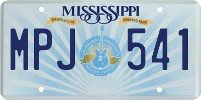 MS license plate MPJ541