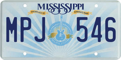 MS license plate MPJ546
