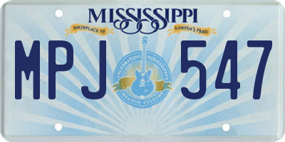 MS license plate MPJ547
