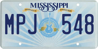 MS license plate MPJ548
