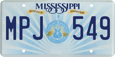 MS license plate MPJ549