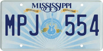 MS license plate MPJ554