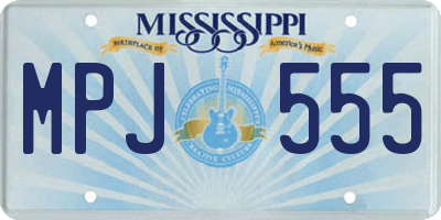 MS license plate MPJ555