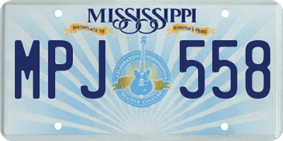 MS license plate MPJ558