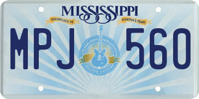 MS license plate MPJ560