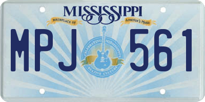 MS license plate MPJ561