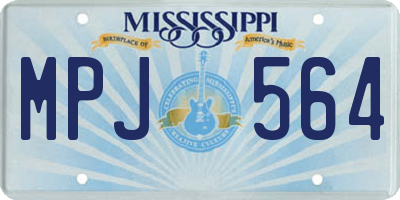 MS license plate MPJ564