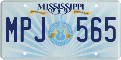 MS license plate MPJ565