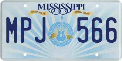 MS license plate MPJ566
