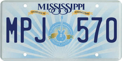 MS license plate MPJ570
