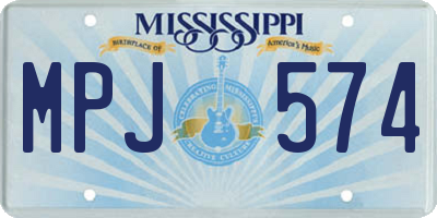 MS license plate MPJ574