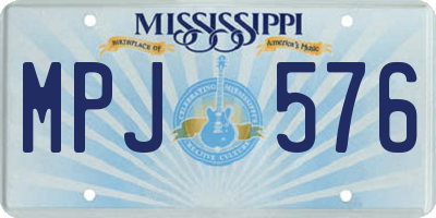 MS license plate MPJ576
