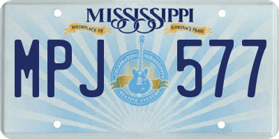 MS license plate MPJ577