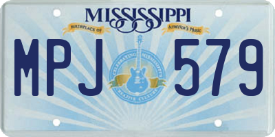 MS license plate MPJ579