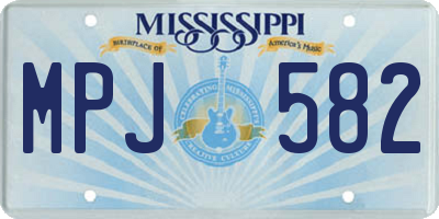 MS license plate MPJ582