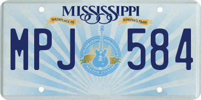 MS license plate MPJ584