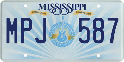 MS license plate MPJ587
