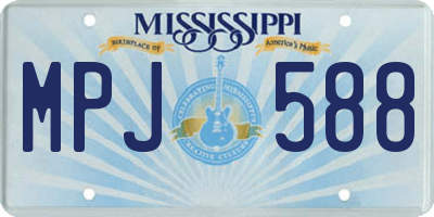 MS license plate MPJ588