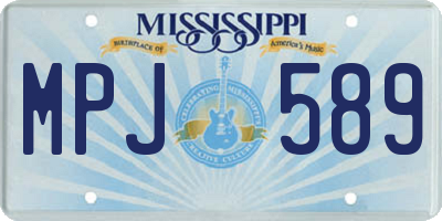 MS license plate MPJ589