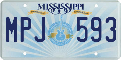 MS license plate MPJ593