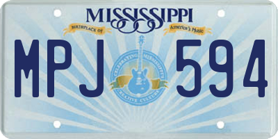 MS license plate MPJ594