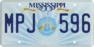 MS license plate MPJ596