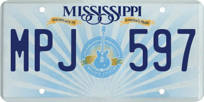 MS license plate MPJ597