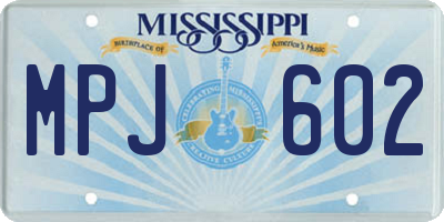 MS license plate MPJ602