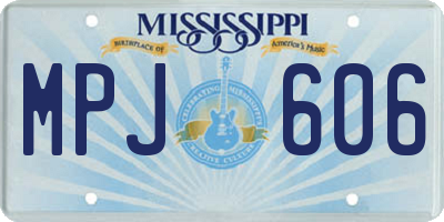 MS license plate MPJ606