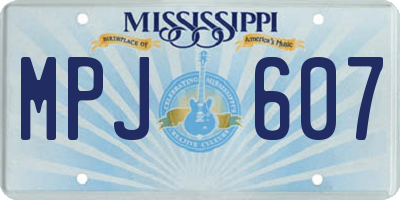 MS license plate MPJ607