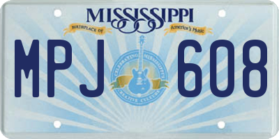 MS license plate MPJ608