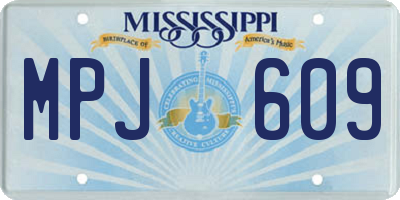 MS license plate MPJ609