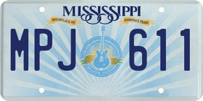 MS license plate MPJ611