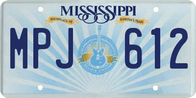 MS license plate MPJ612