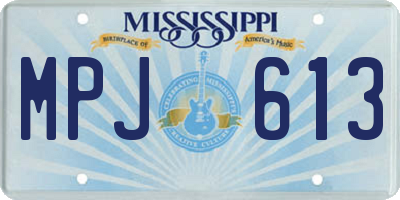 MS license plate MPJ613