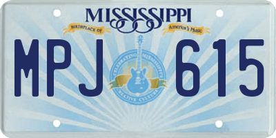 MS license plate MPJ615
