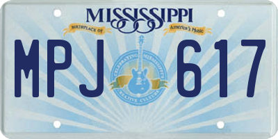 MS license plate MPJ617
