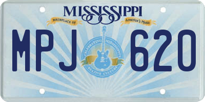 MS license plate MPJ620