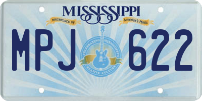 MS license plate MPJ622
