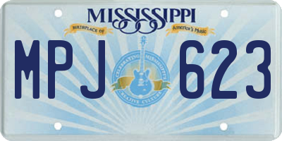 MS license plate MPJ623