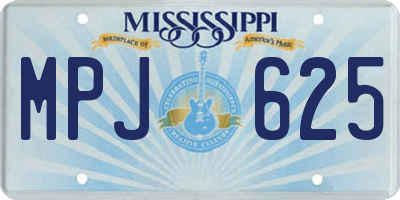 MS license plate MPJ625