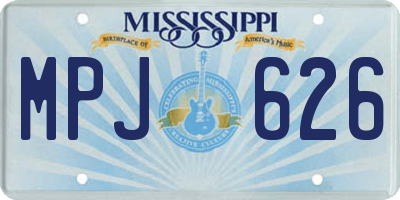 MS license plate MPJ626