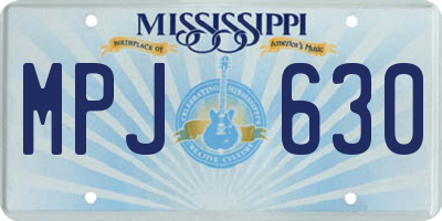 MS license plate MPJ630