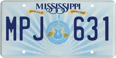 MS license plate MPJ631