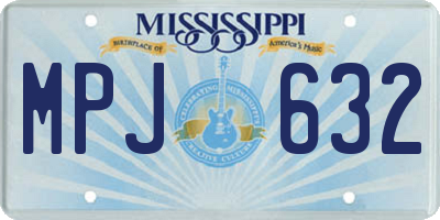 MS license plate MPJ632