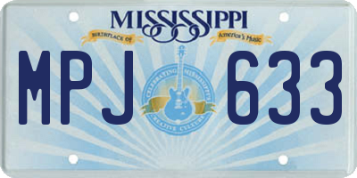 MS license plate MPJ633